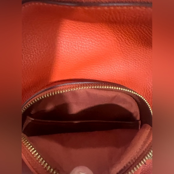 Coach Carrie Vibrant Orange Leather Backpack